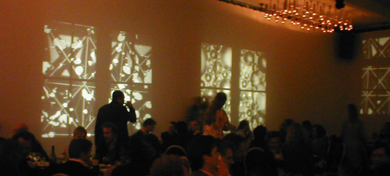L43, dinner, event, judocus, visuals, projecties, looijersgracht, amsterdam, 2006, visuals