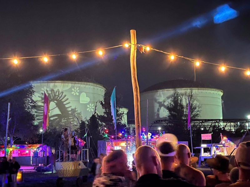 Landjuweel,Ruigoord, silo's, opslagtanks, projecties, Judocus, visuals,2024